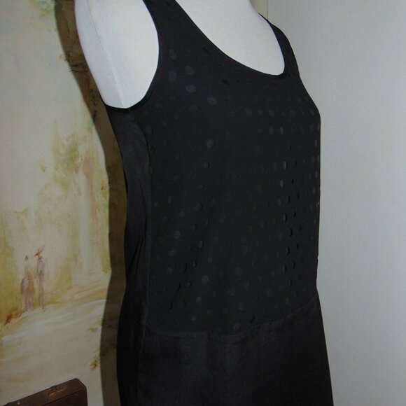 BCBG Generation Dress Womens Black Satiny Mini Wide Perforated Wrap Drape Boho - Picture 8 of 8